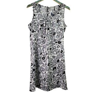 Traciel T Abstract Animal Pattern Silky Sun Dress, USA Made, Sz M